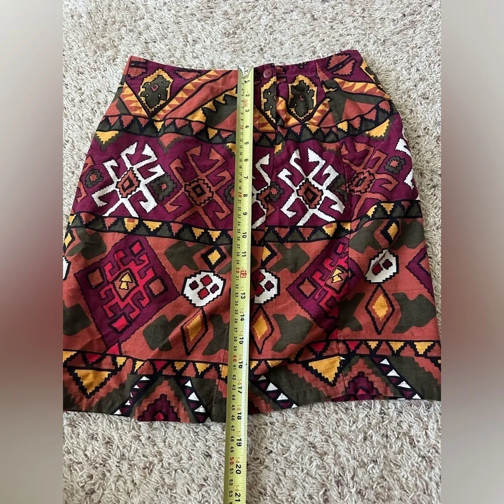 VTG Carolina Colours Skirt Womens Wrap Aztec Tribal Southwestern Sz Medium - Image 8