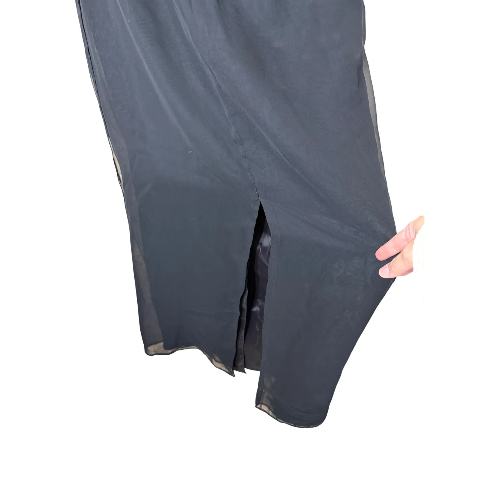 Vintage Black Velvet Off Shoulder Formal Gown Dress Evening Event - Image 5