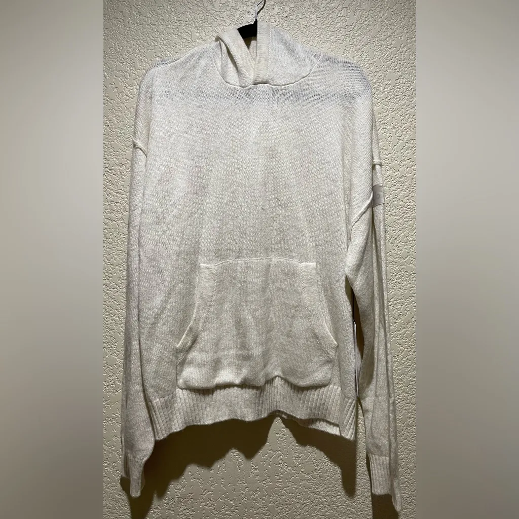 Alo Yoga NWT New Class Cashmere Hoodie Bone Heather Kangaroo Pocket L Oversized - Image 6