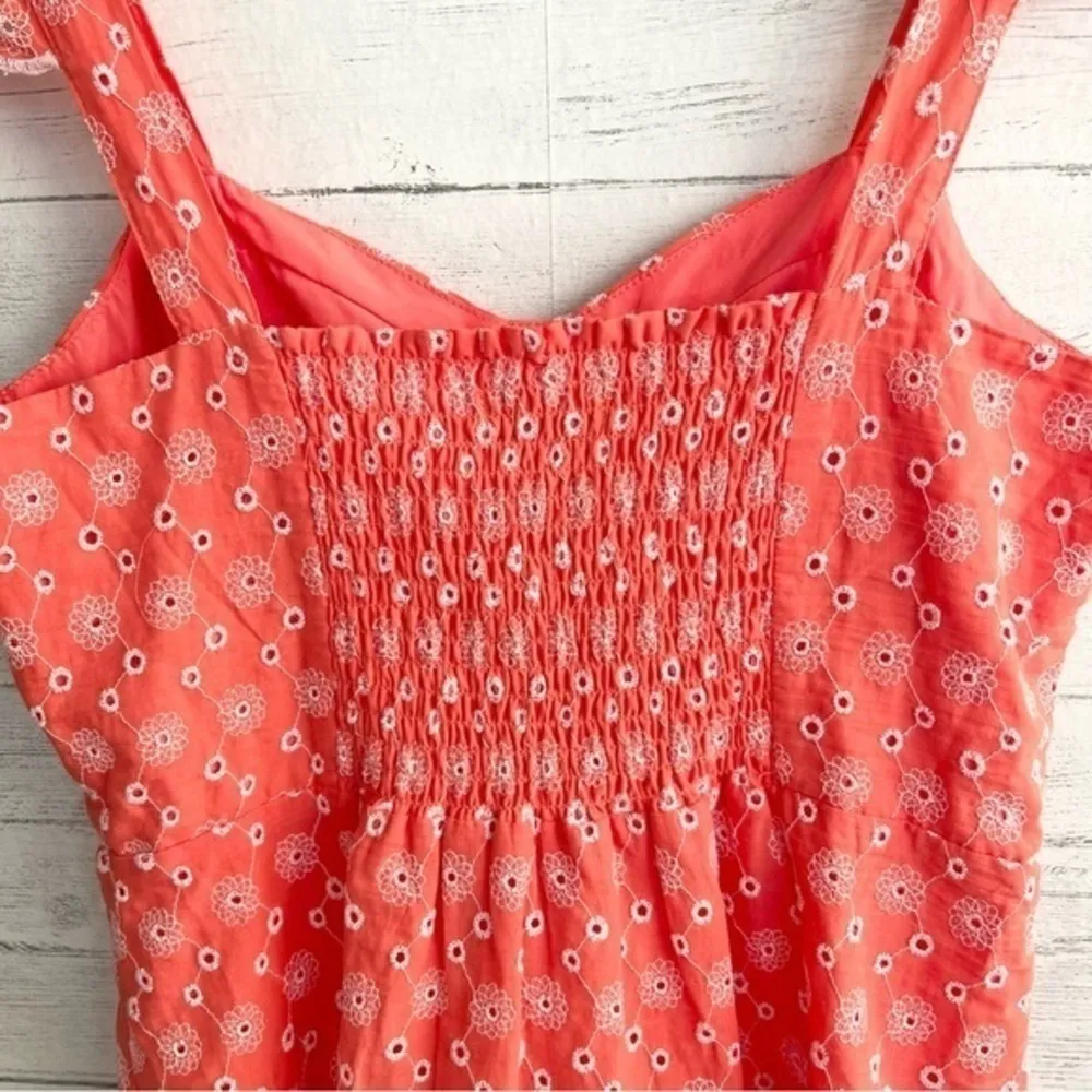 Betsey Johnson Ditsy EYELET BUSTIER MINI DRESS Coral Pink NWT size small - Image 9