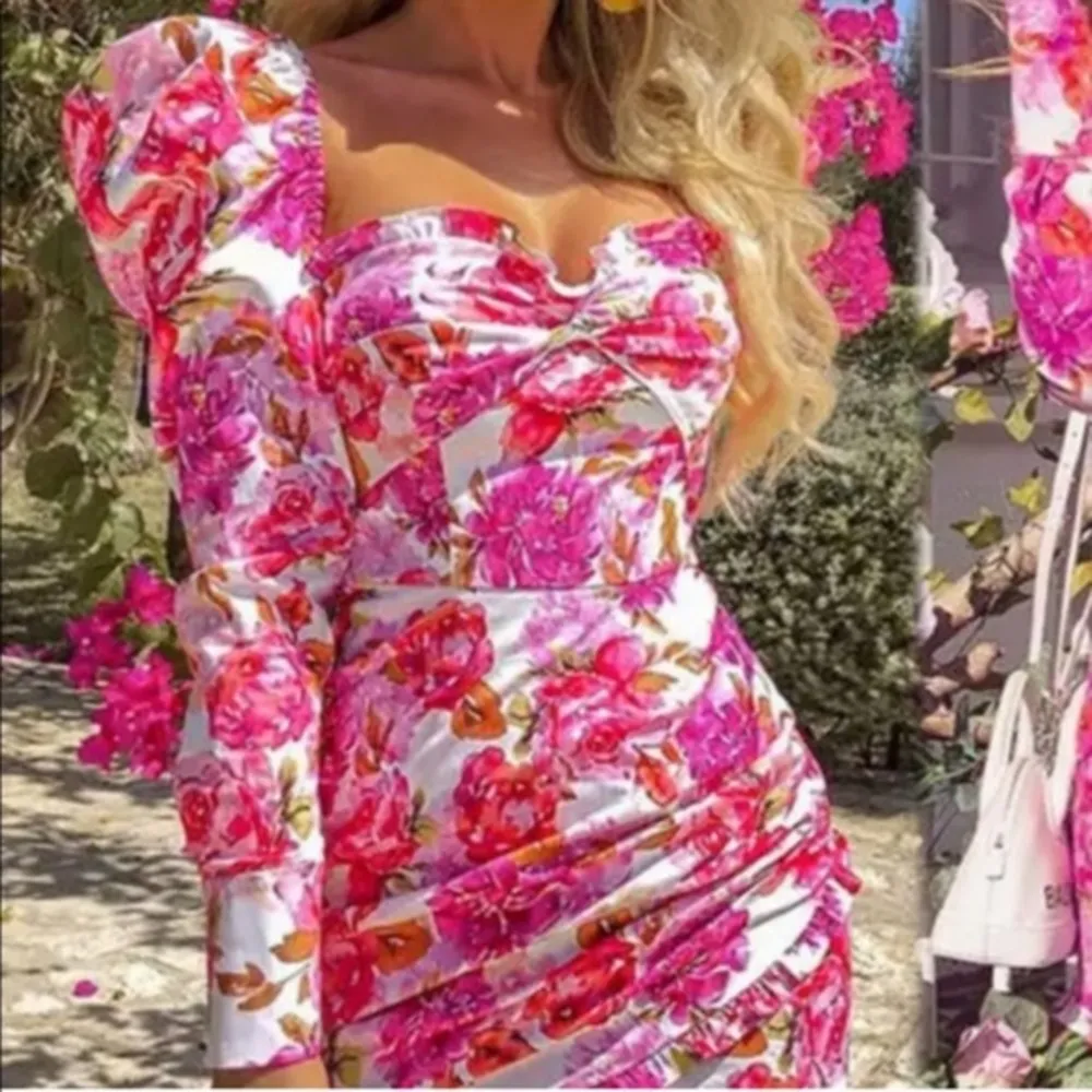 NEW Floral Handmade Sexy Multi Season Dress Med Small Stretchy Statement Sleeves Size undefined - Image 79