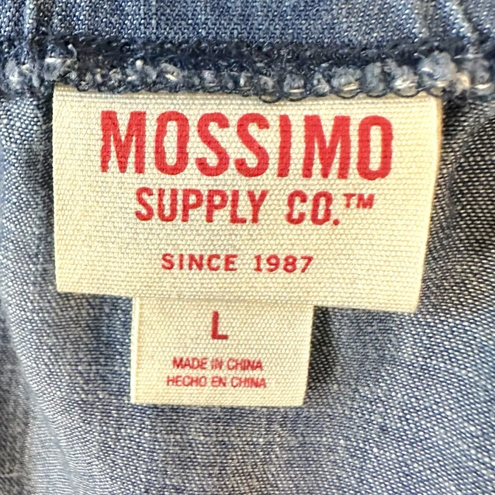 Mossimo Dainty Chambray Denim Ruffle Flounce Romper Size Large Summer Beach Blue - Image 4