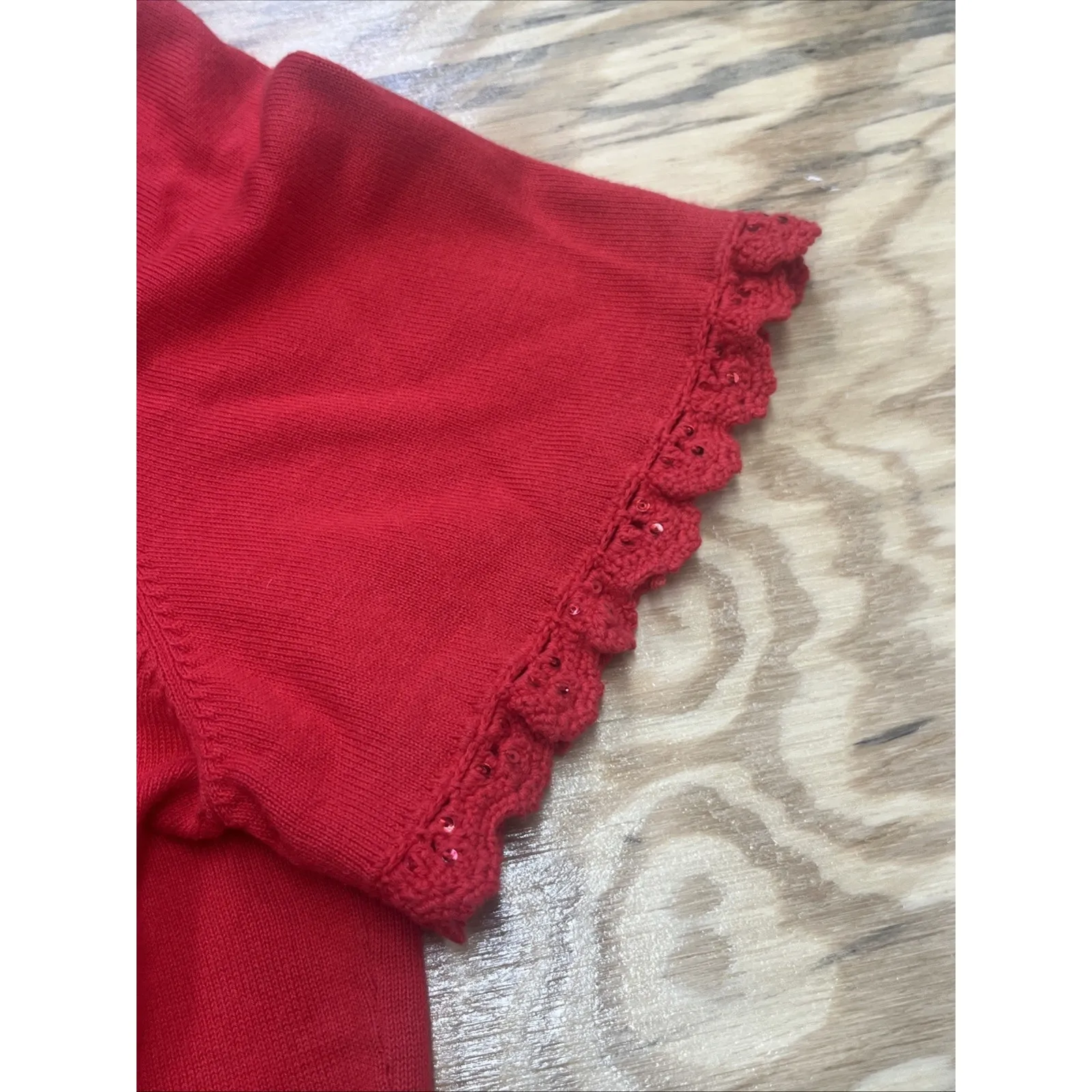 VTG Michael Simon Cardigan American Flag Embroidered Sequin Patriotic Sweater XL Red - Image 8