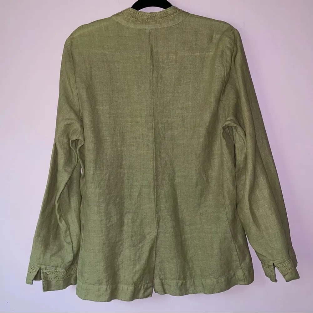 CP Shades Size M Sausalito Irish Linen Jacket Button Up Blazer Lagenlook - Image 7