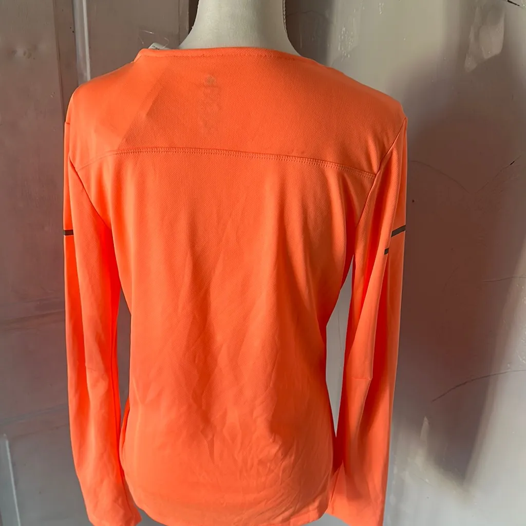 Adidas Orange Fitted Long Sleeve Tee - Image 3