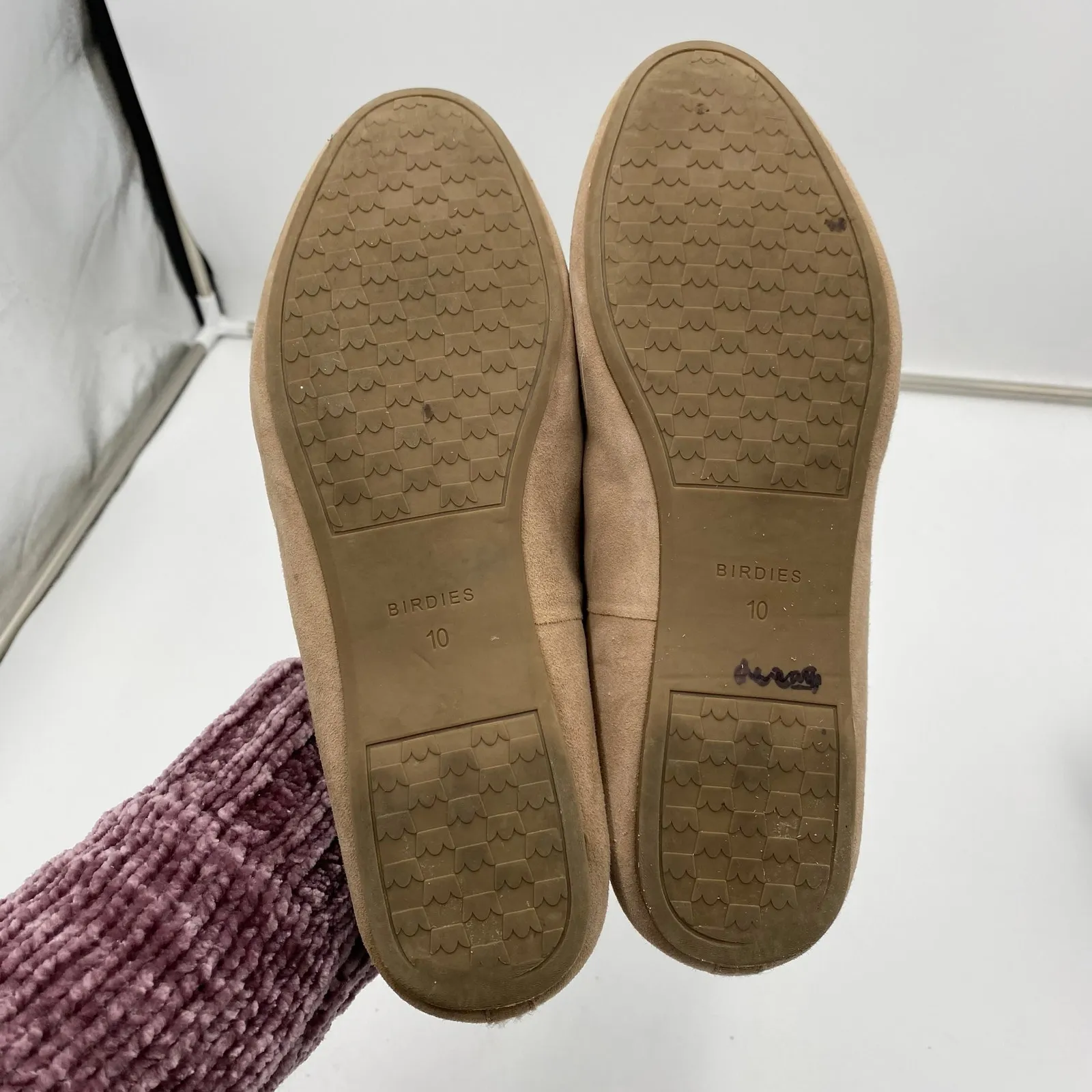 Birdies Women's Tan The Sterling Suede Leather Slip-on Ballet Flats Size 10 - Image 9