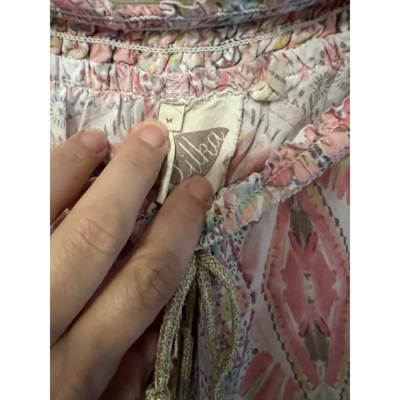 Silka Anthropologie Womens Pants SZ M Wide Leg Cotton Pajama Boho India Size M - Image 4