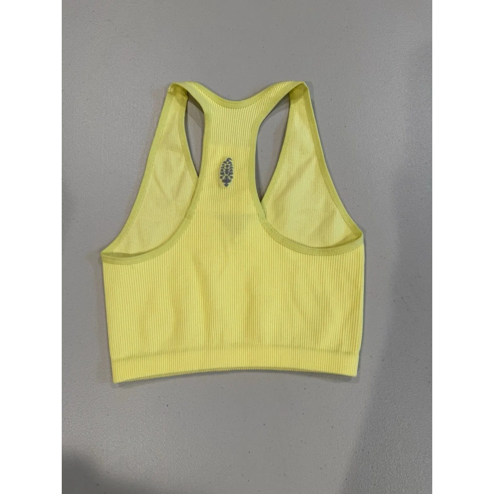 Free People Movement Crop Tank Top Womens XS/S Yellow Stretch Tight Athletic - Image 2