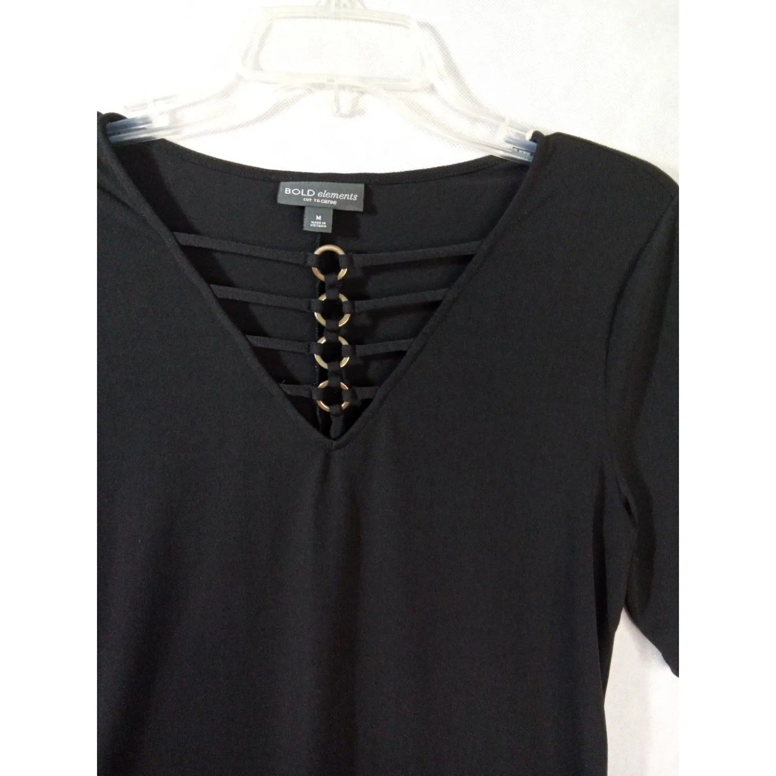 Bold Elements Cut To Curve Black Short‎ Sleeve Womens Medium - Image 7