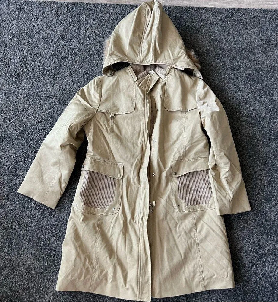 Boutique Xinsilu windbreaker coat with belt Tan Size M - Image 4