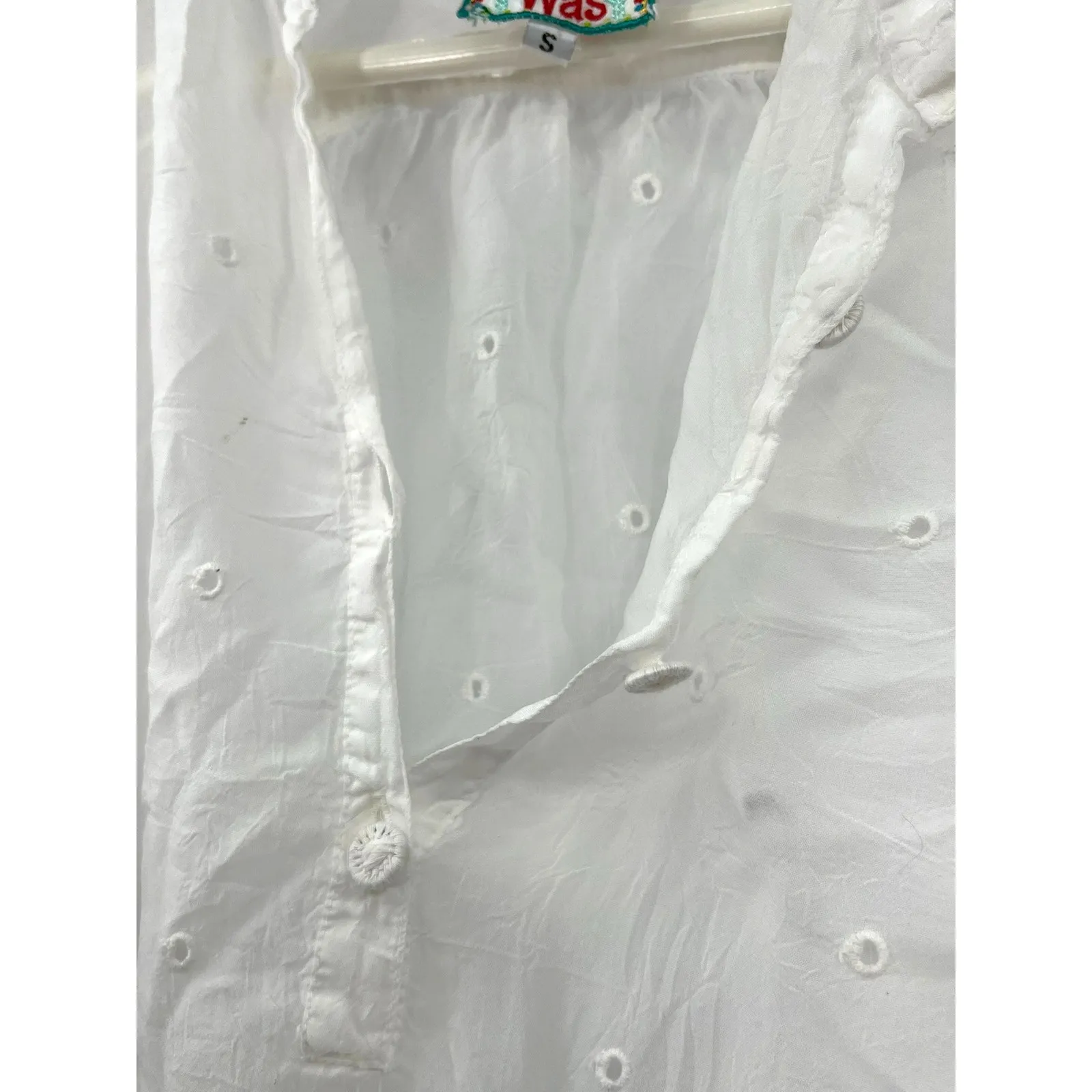 Johnny Was | S |  Top Blouse Embroidered Patchwork Sleeve Tunic Eyelet Womens - Image 7