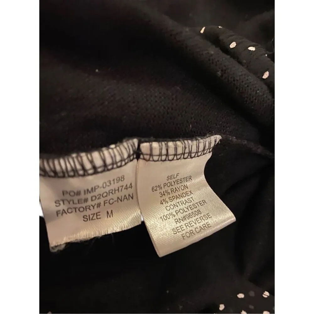 Fang Polka Dot Blouse Juniors Medium Formal Career Office Workwear Work School Black Size undefined - Image 9