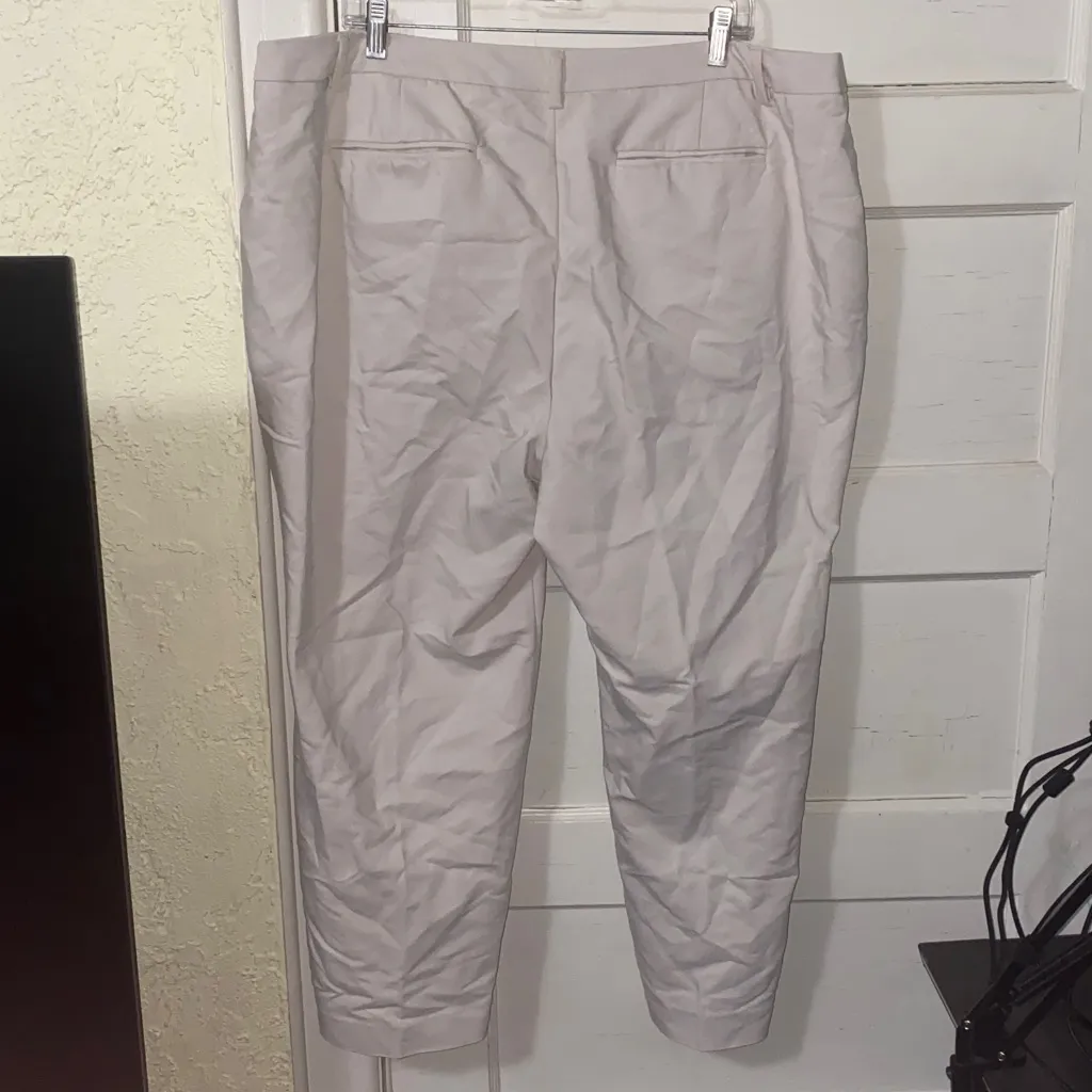 Roz & Ali Cream Wide Leg Zip Up Business Casual Work Pants - Image 2