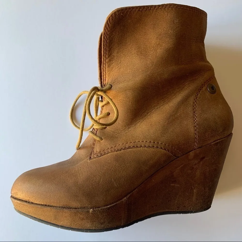 Steve Madden Maarkee Leather Lace Up Wedge Boots - Image 9