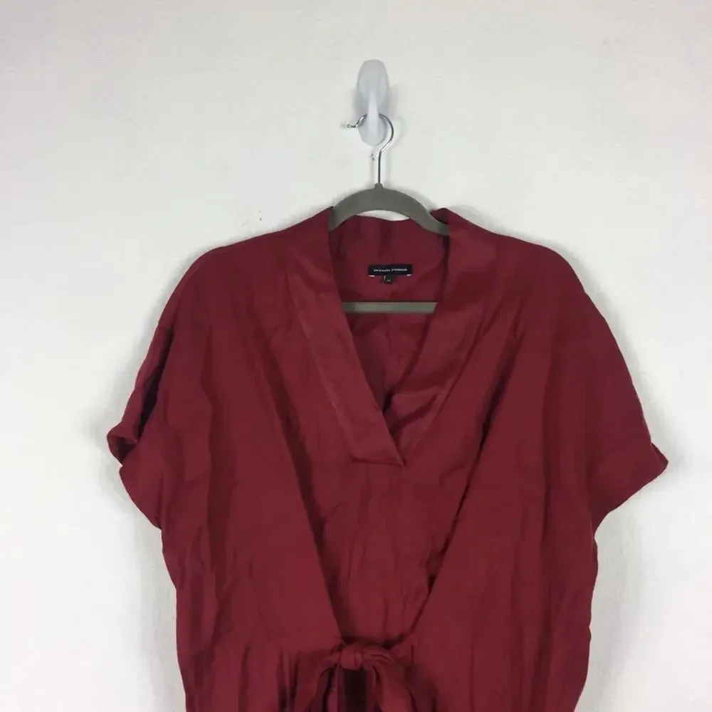 Universal Standard Priscilla Red Tie Back Short Sleeve Relaxed Mini Dress 10/12 - Image 4
