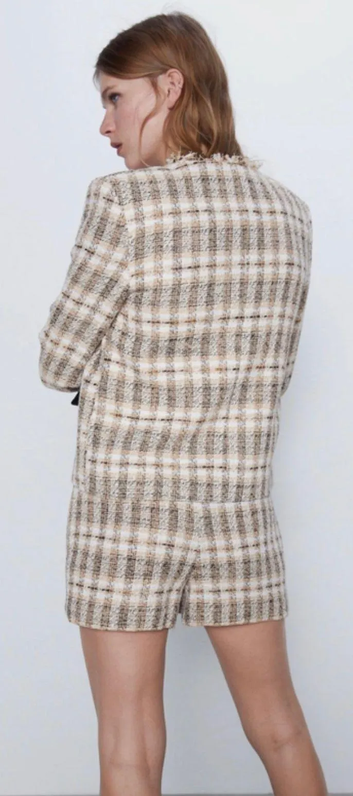 NWT  Frayed V Neck Tweed Blazer 2505/169 - Image 2