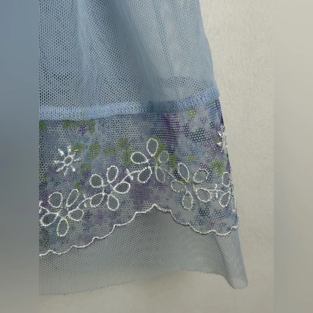 Victoria’s Secret Women Sheer Babydoll Lingerie Blue Lace Coquette Fairycore 34D - Image 3