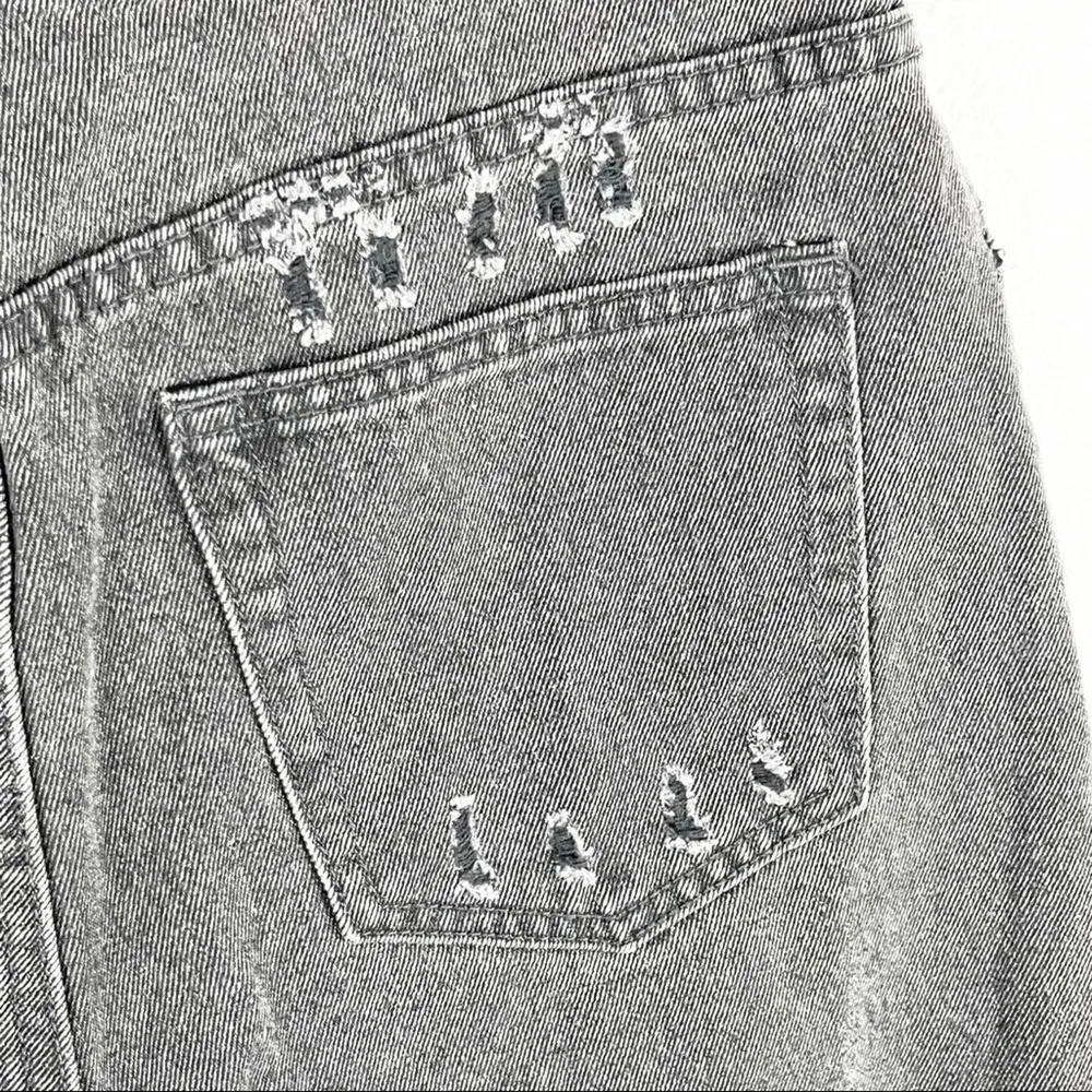 GLASSONS Black Wash High Rise Frayed Hem Jean Shirts, Size 12 - Image 7