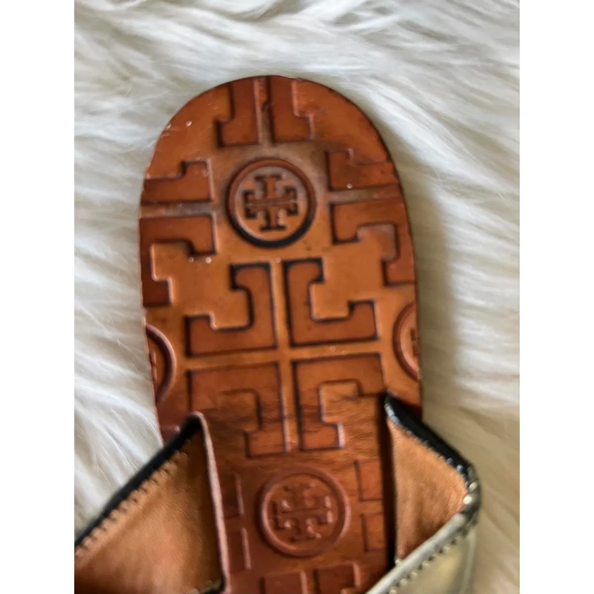 Tory Burch Metallic Leather Flip Flops - Size 6 - Image 6