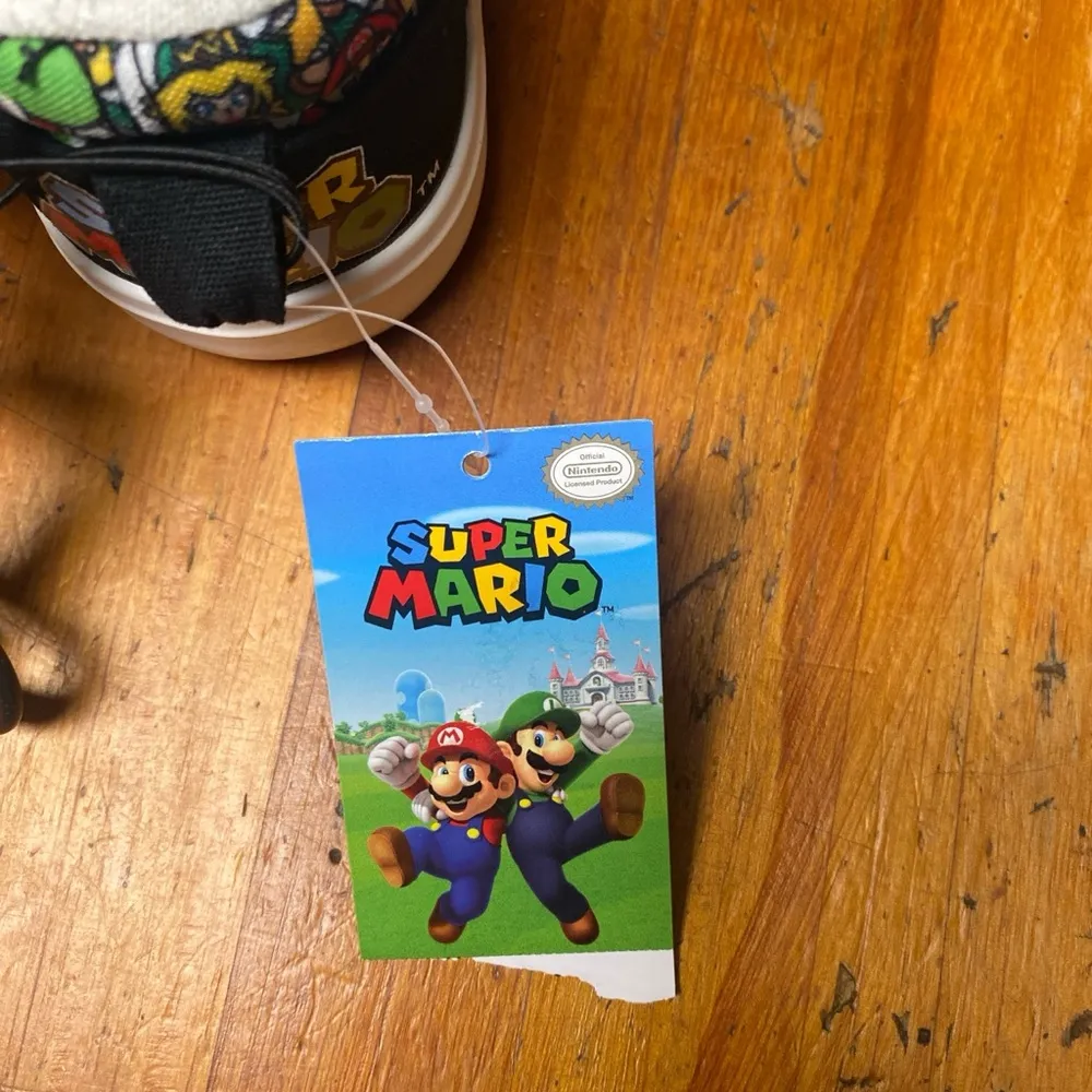 Nintendo Super Mario Black and White Sneakers with Classic Design - Image 2