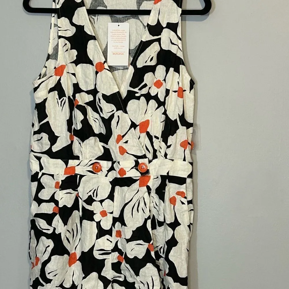 ModCloth Just Want to Have Sun Surplice Romper tropical size L‎ NEW - Image 2