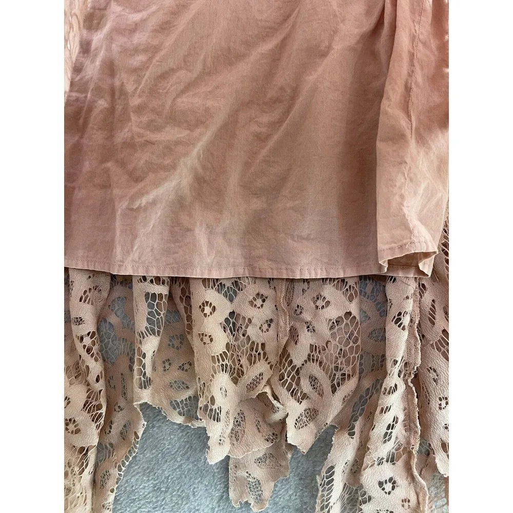 MaEVe Anthropolgie Pink Dress Sleeveless Handkerchief Hem Size 2 Floral - Image 6