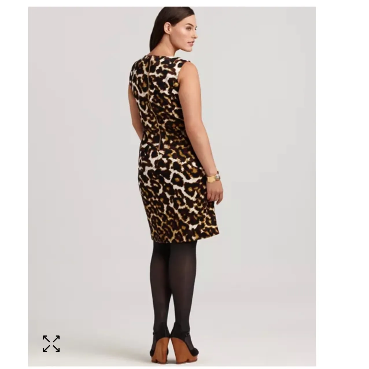 Calvin Klein Leopard Print Sleeveless Sheath Dress Animal Print SZ 10‎ - Image 2