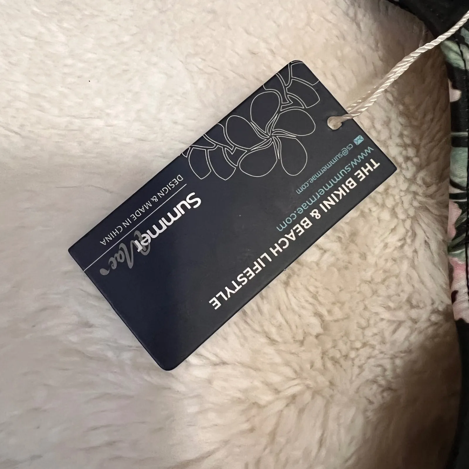 Summer Mae Black Floral Rose Print Swim Dress Tunic Flounce Skirt Size 16 NWT - Image 4