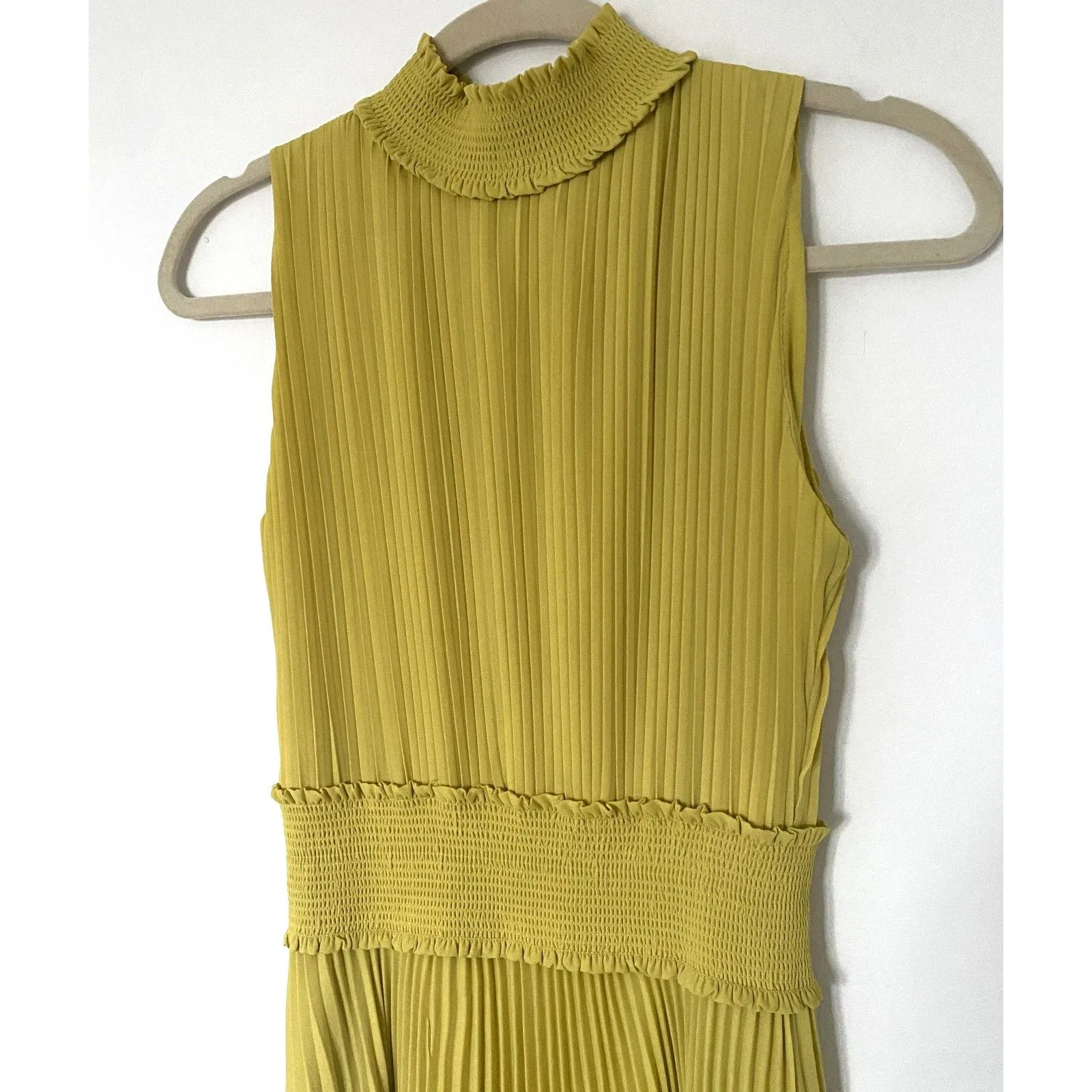 Nanette Lepore Pleated Smocked High Neck Sleeveless Lined Pullover Dress Sz 6 - Image 9