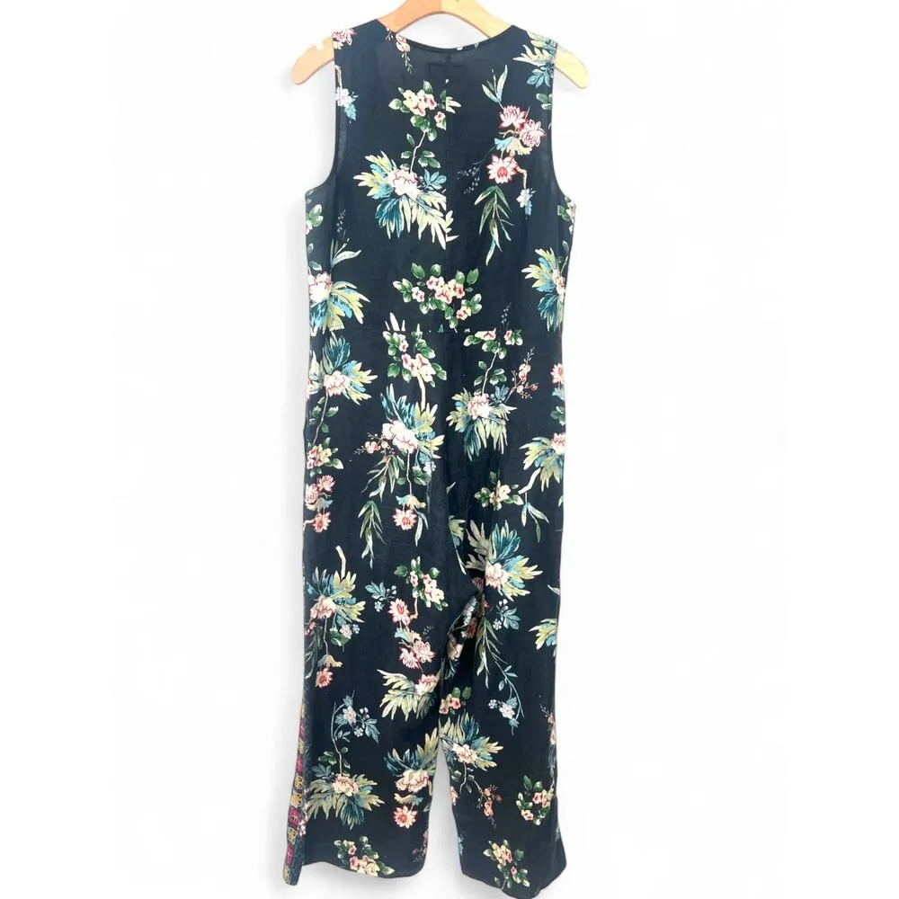 JOHNNY WAS | XS | Easy linen floral embroidered jumpsuit Overalls Women's - Image 6