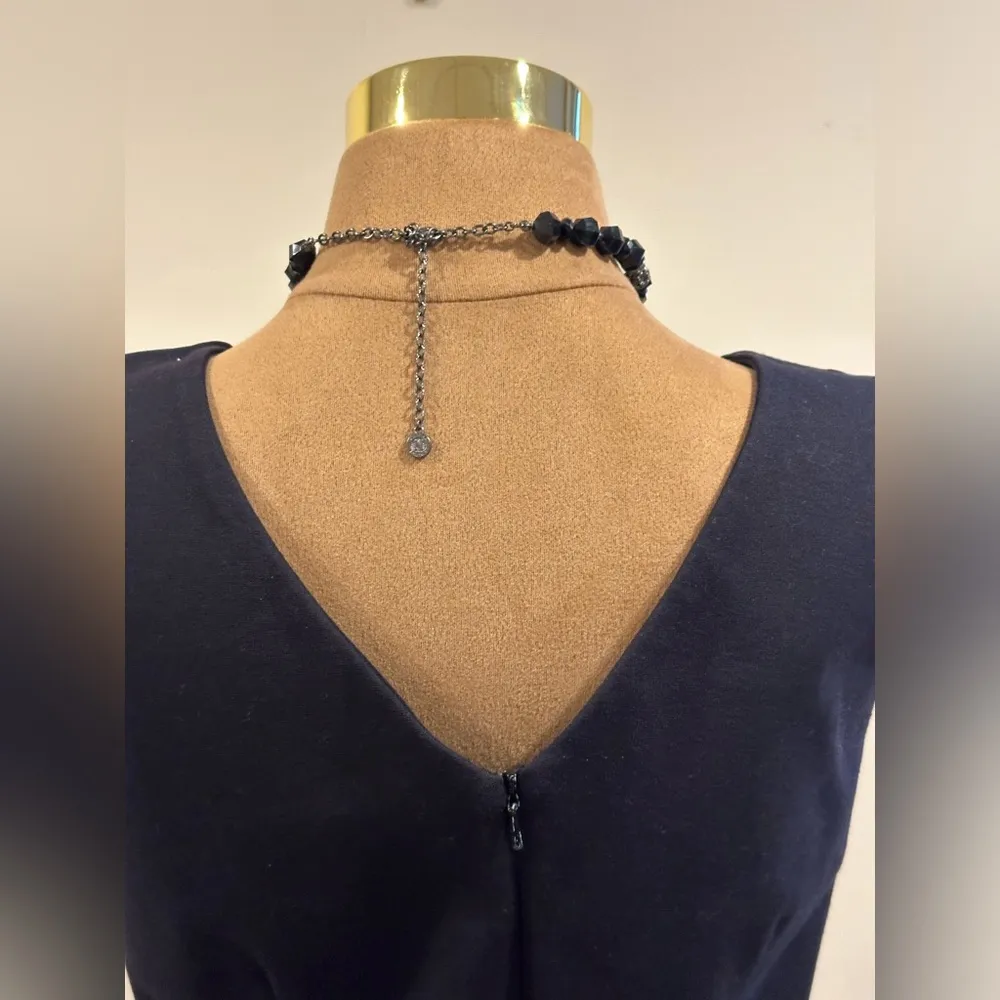 Isabelle Bird Black Dress V Neck Front & Black. Zipper Closure In Back Sz M. Size M - Image 6