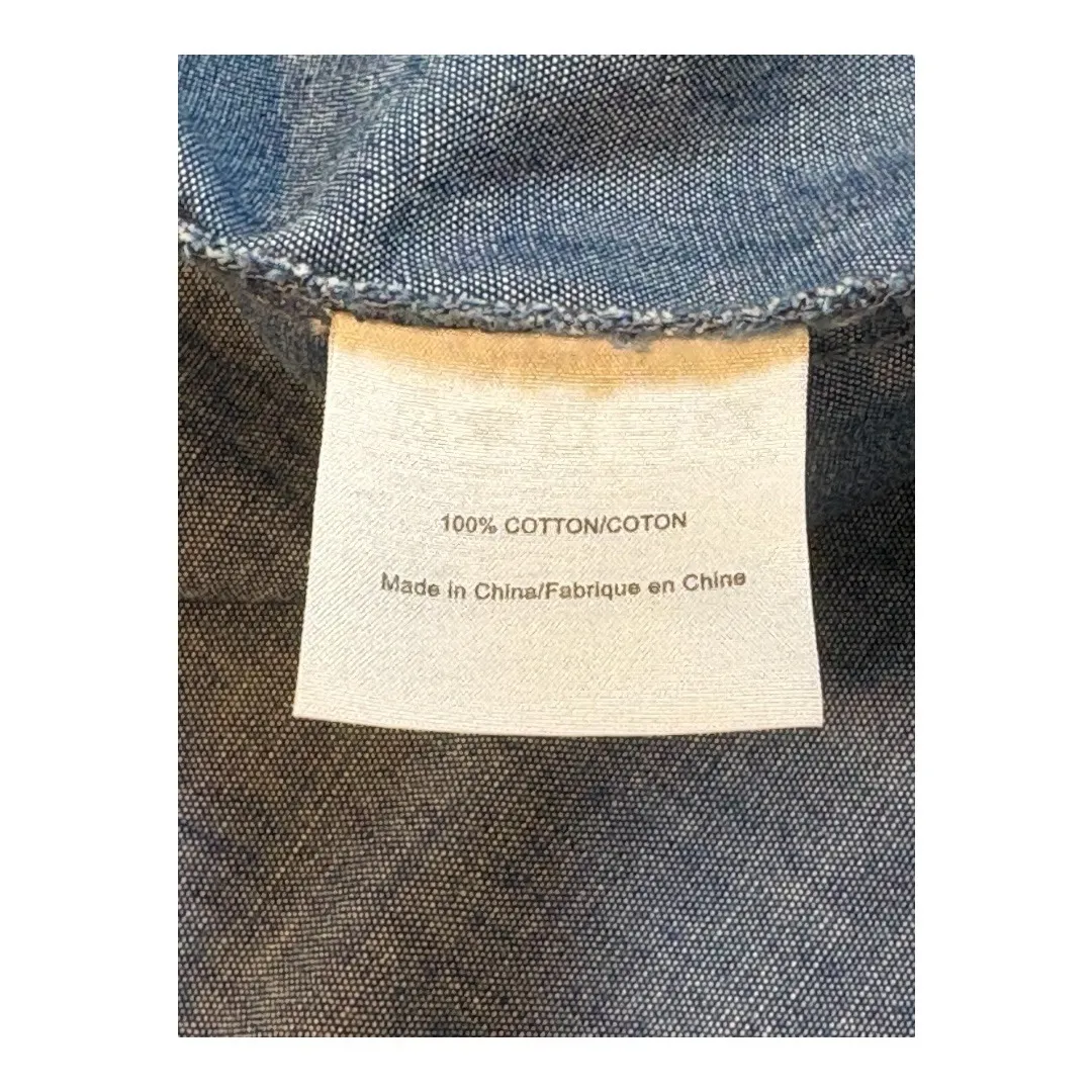 Tory Burch Cora Chambray Shirt Dress Stonewash Belted Long Sleeve‎ Blue Size 2 - Image 10