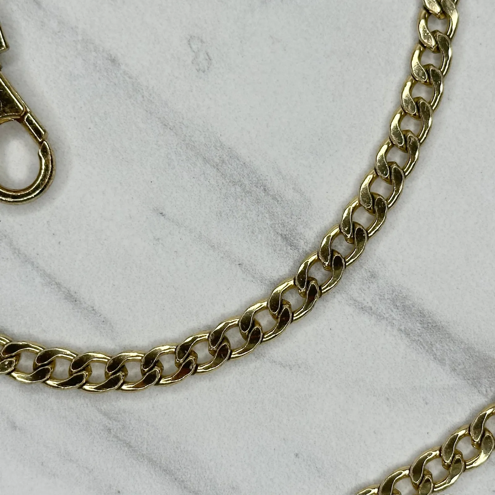 Gold Tone Flat Chain Link Purse Handbag Replacement Strap ✨ - Image 9