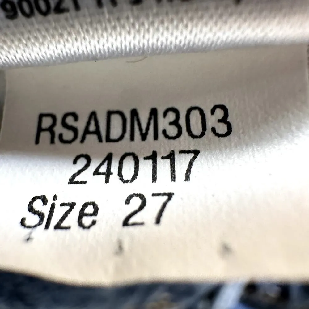 American Apparel High Waist Jean Shorts Cuffed Denim Dark Wash Indigo 27 - Image 6