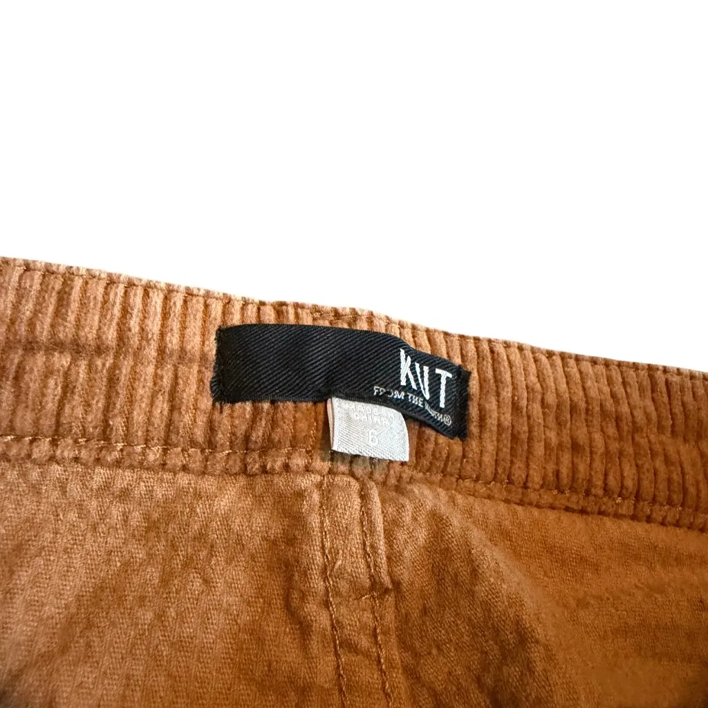 Kut From The Kloth Tan Corduroy Pants Wide Leg Cropped Length Camel Size 6 Women - Image 9