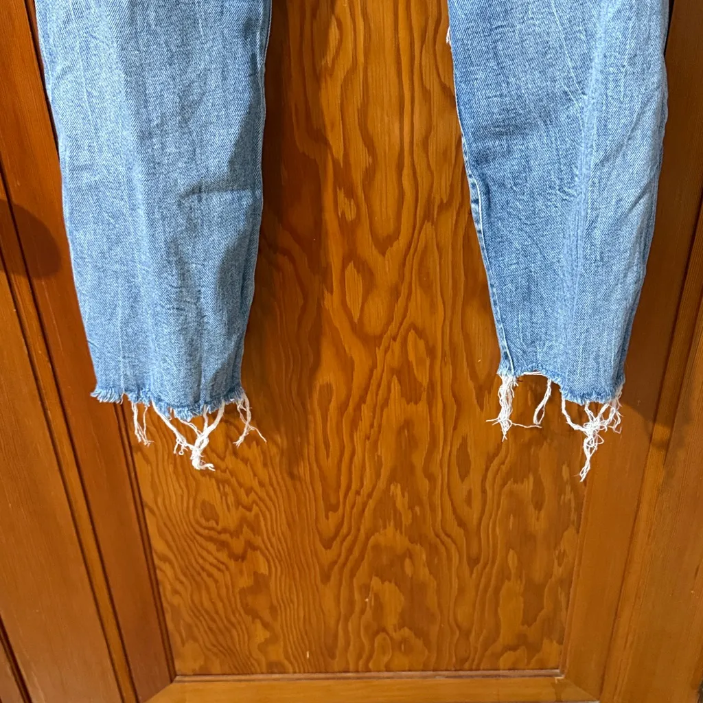 Eunina  High Rise Distressed Crop Blue Jeans - Image 6