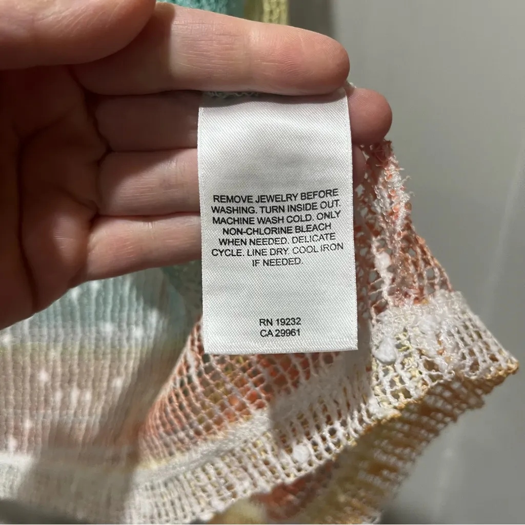 Alfred Dunner Spring Lake 3/4 Sleeve Top PXL Multicolor Mesh Cardigan Beachy - Image 7