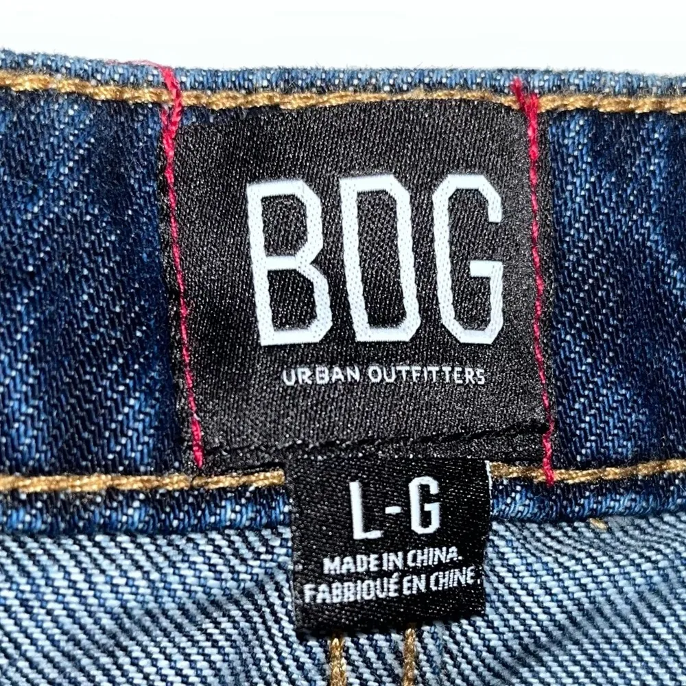 URBAN OUTFITTERS // BDG Blue Denim Asymmetrical Jean Mini Skirt Large - Image 10