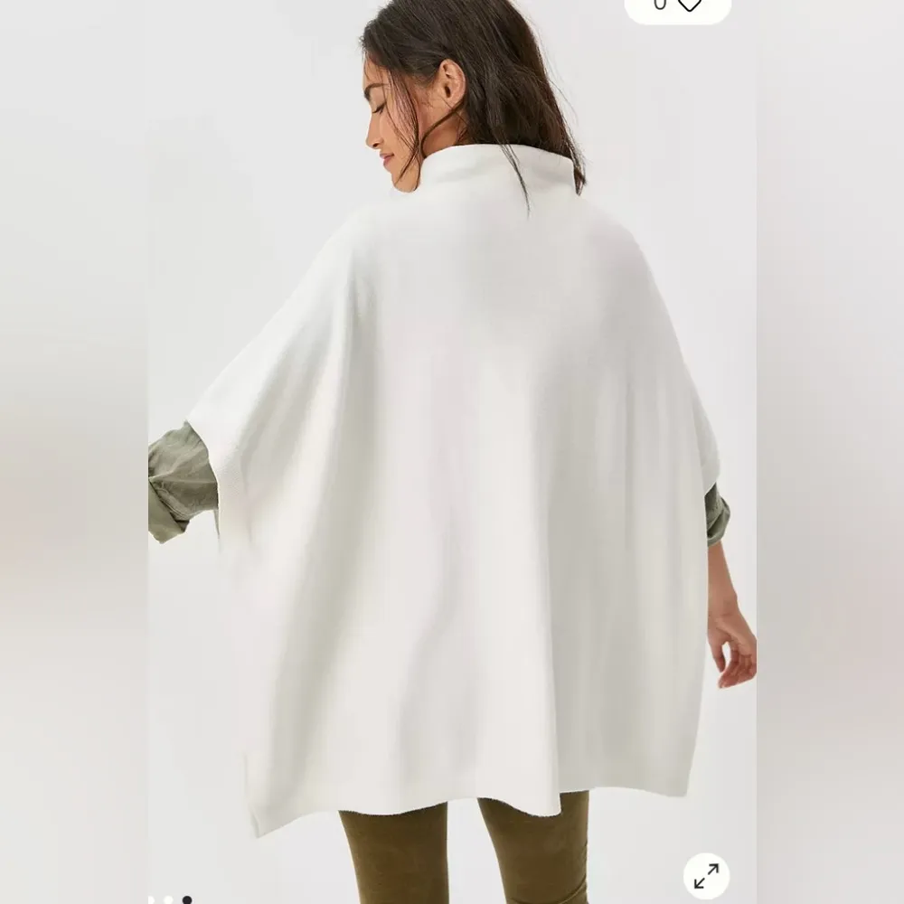 Anthropologie Angela Quarter-Zip Poncho Pullover, Sz L - Image 2