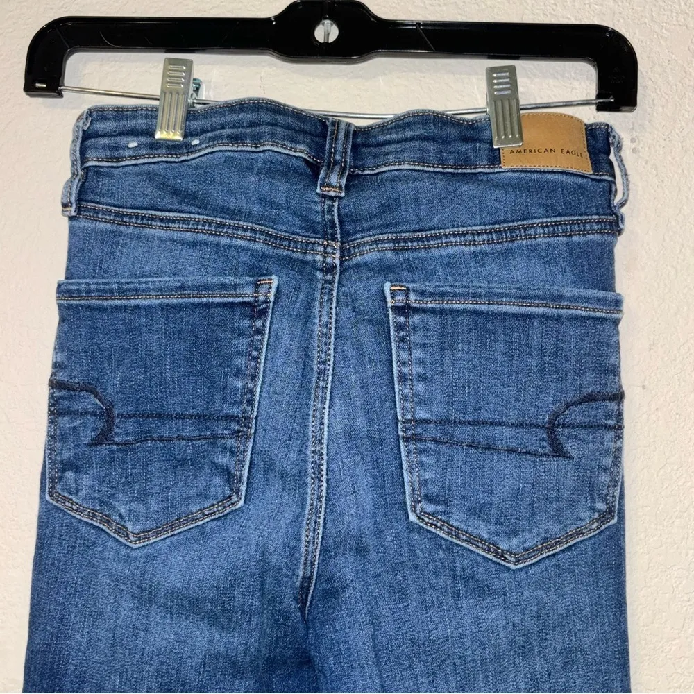 American Eagle Jeans super hi-rise jeggings crop, super stretch jeans, size 2 - Image 3