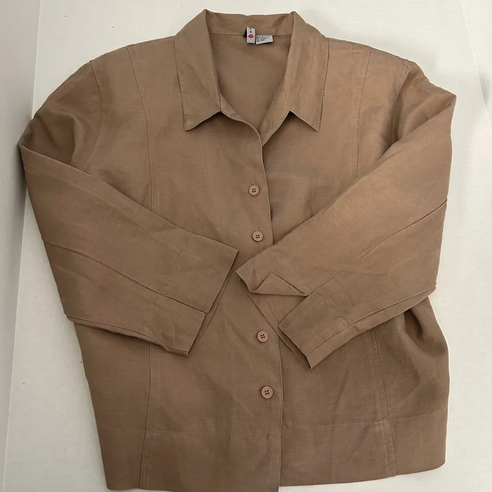 Voice Vintage linen top/jacket, size XL, beige - Image 3