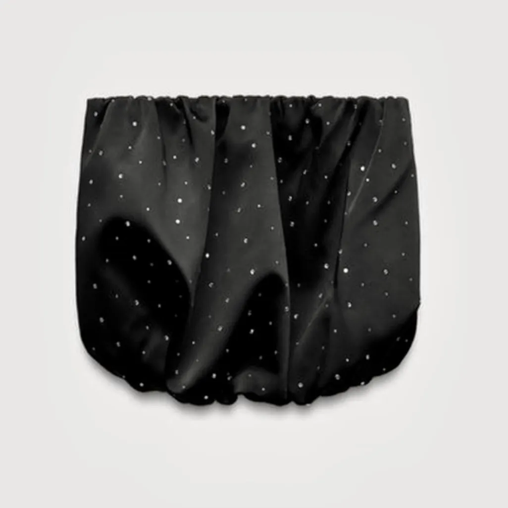 Zara NWT satin rhinestone black satin strapless bubble tube top holiday party - Image 9