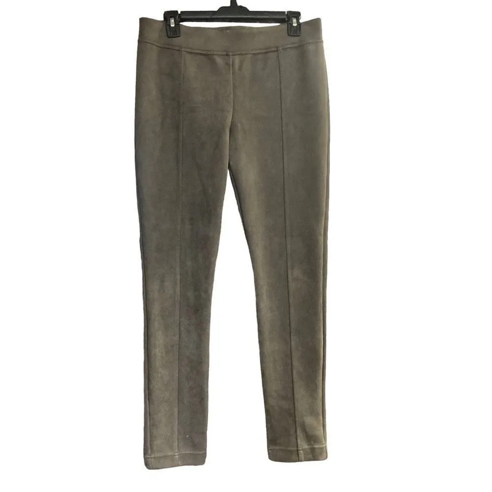 ANDREW MARC Women’s Soft Faux Suede‎ Pull On Pants Size Medium Brown - Image 2