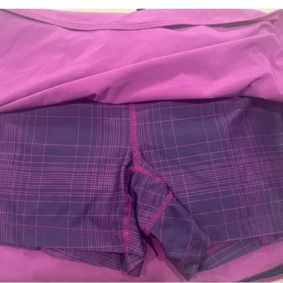 Title:
Nike Dri-Fit Skort Purple Fuchsia Athletic Tennis Running Skirt w Shorts - Image 3