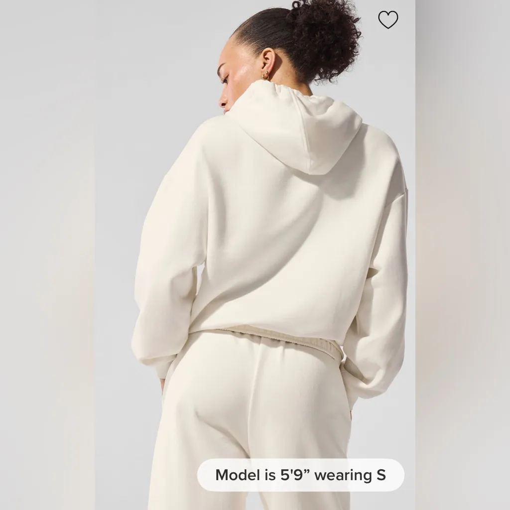 Alo Yoga NWT Accolade Hoodie Sweatshirt Ivory Color Size XL - Image 2