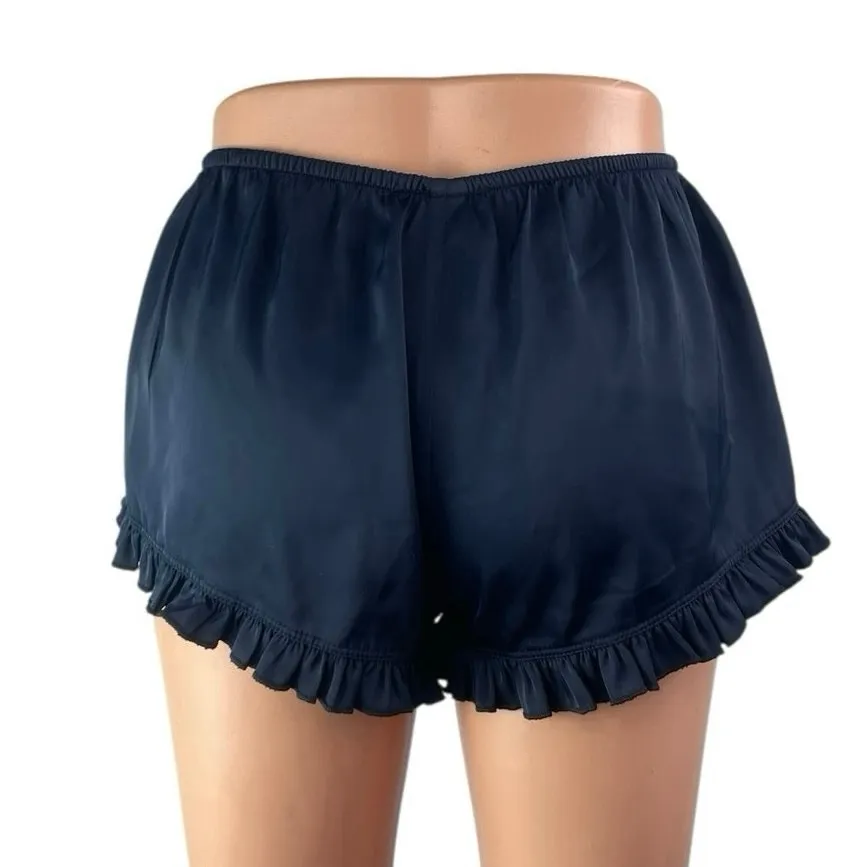 Brandy Melville Poppy Womens Navy Blue Ruffle Hem Elastic Waist Mini Shorts XS/S - Image 3