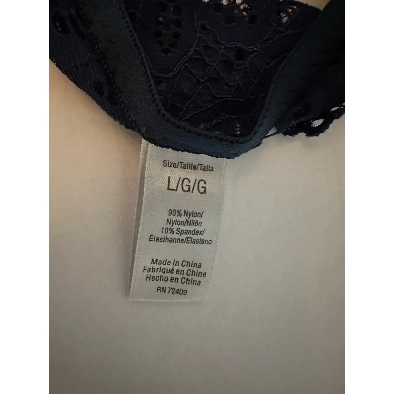 Aeropostale‎ Women's Lace Longline Bralette Navy Blue Wireless Racerback L - Image 3
