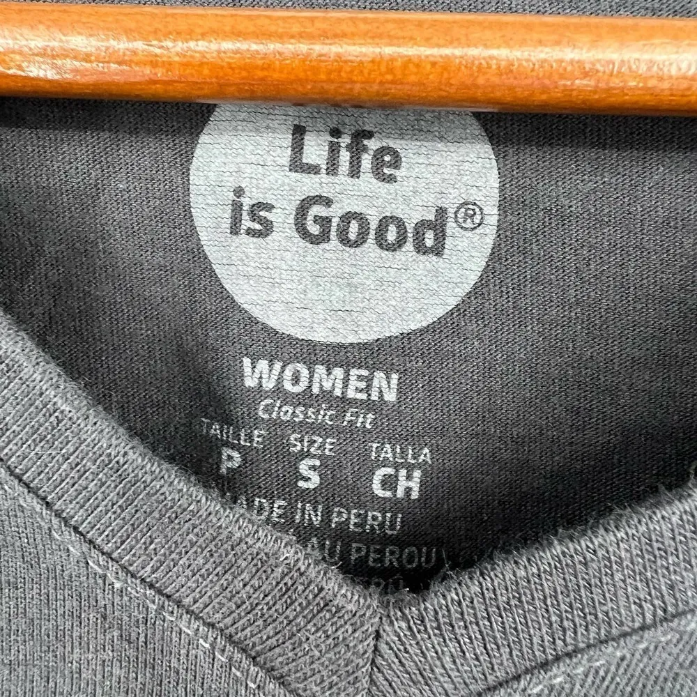 Life is Good Womens One Love Classic Fit T-Shirt Black Short Sleeve Cotton small - Image 5