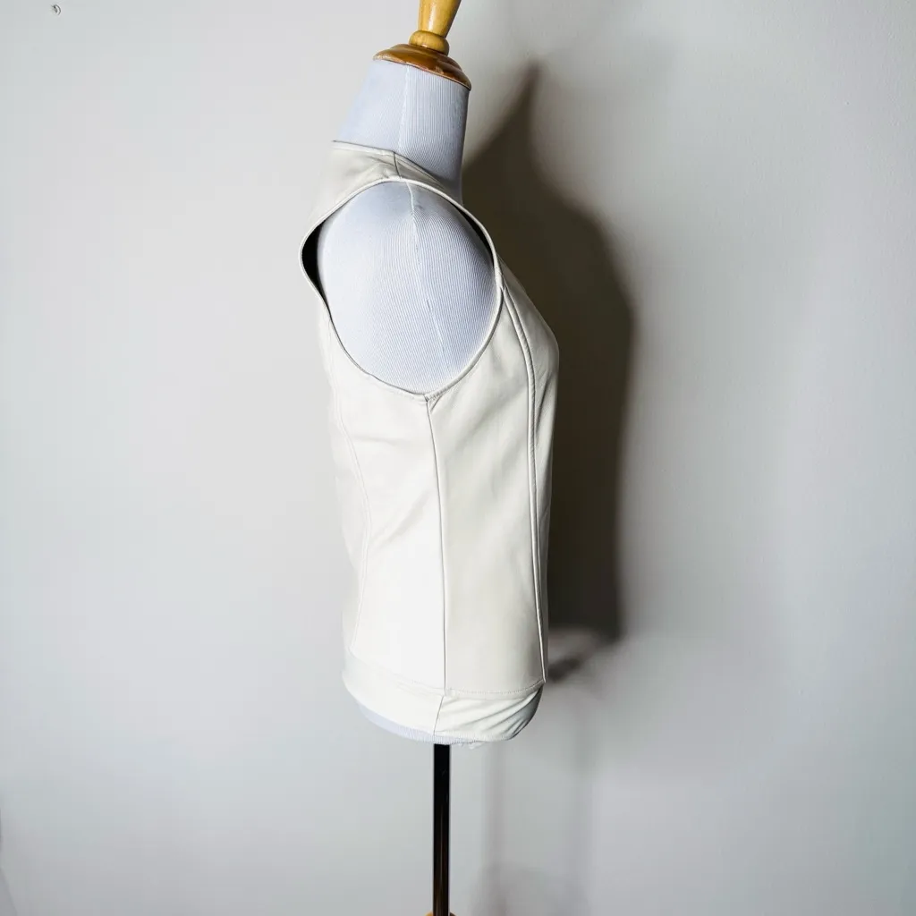 Gap  Ivory Vegan Leather Bodysuit - Image 6