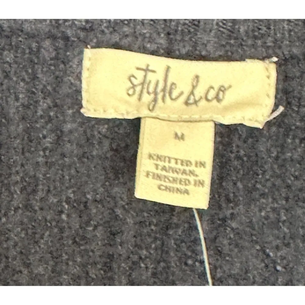 Styles & Co long-sleeved polyester Pull On Zip Sweater Blue/White Sz Med/Large - Image 10